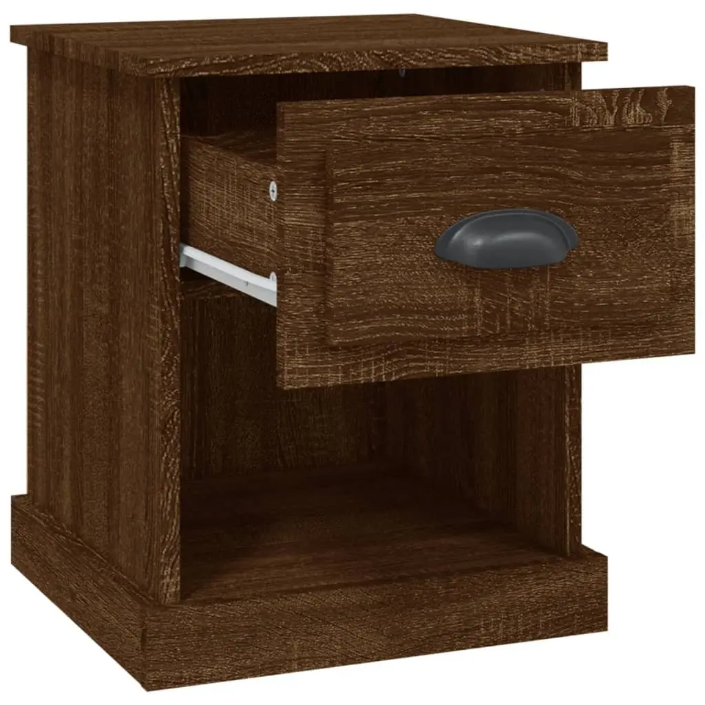 Bedside Cabinets 2 pcs Brown Oak Engineered Wood 39x39x47.5 cm Nightstand
