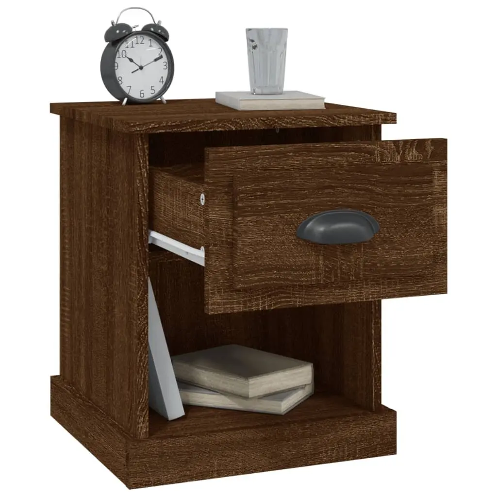 Bedside Cabinets 2 pcs Brown Oak Engineered Wood 39x39x47.5 cm Nightstand