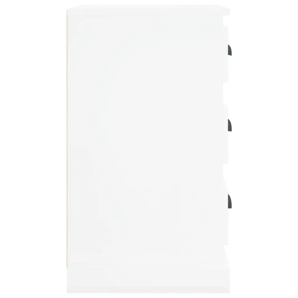 Bedside Cabinet White High Gloss 3 Drawer Nightstand Storage Table Engineered