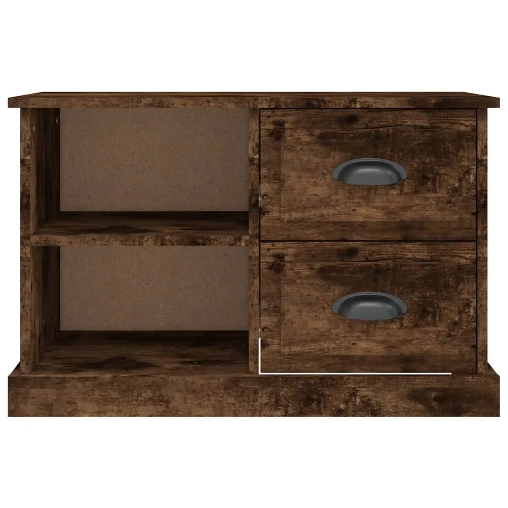 TV Cabinet Brown Smoked Oak Storage Unit 73 x 35.5 x 47.5 cm