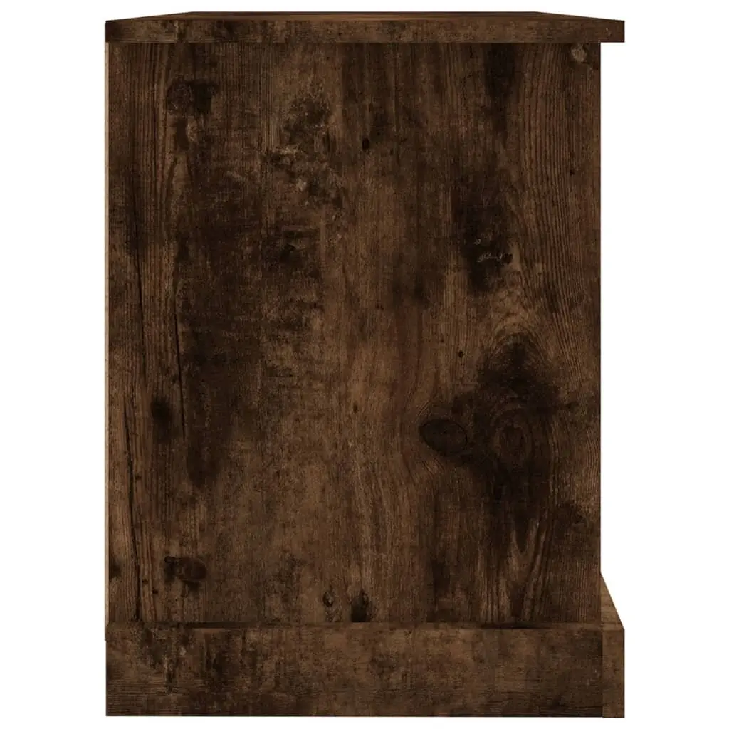 TV Cabinet Brown Smoked Oak Storage Unit 73 x 35.5 x 47.5 cm