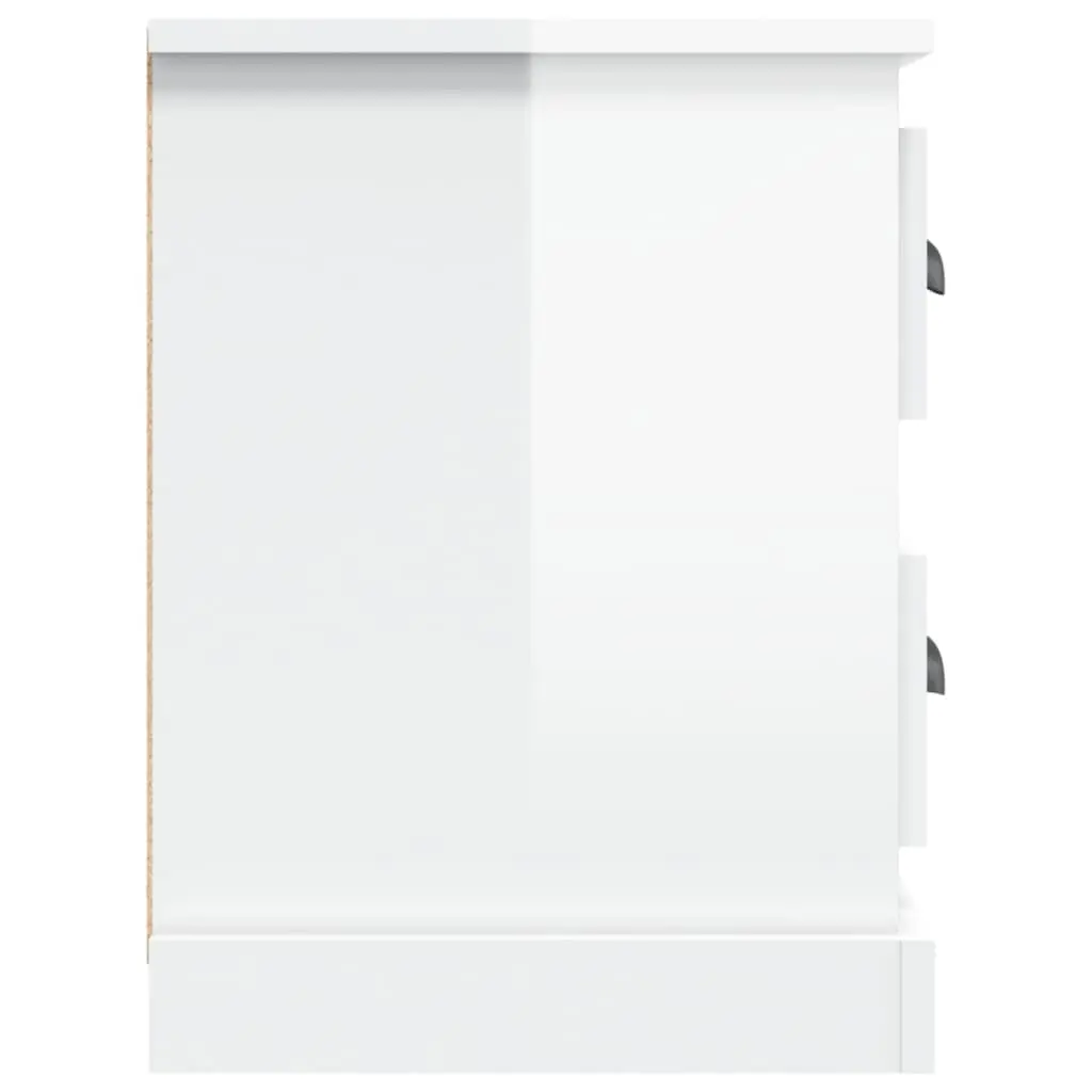 High Gloss White TV Cabinet with 2 Drawers