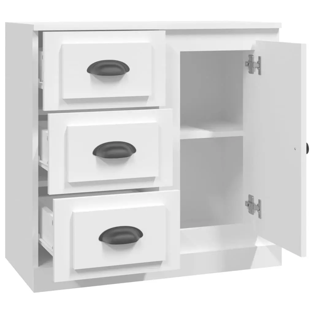 White Sideboard 70x35.5x67.5 cm Storage Cabinet Engineered Wood Furniture