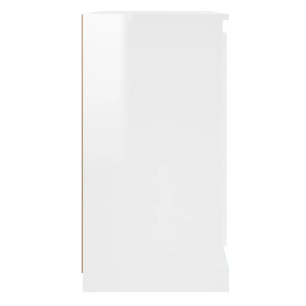 Sideboard High Gloss White Storage Cabinet Engineered Wood Living Room 70 x 35.5 x 67.5 cm