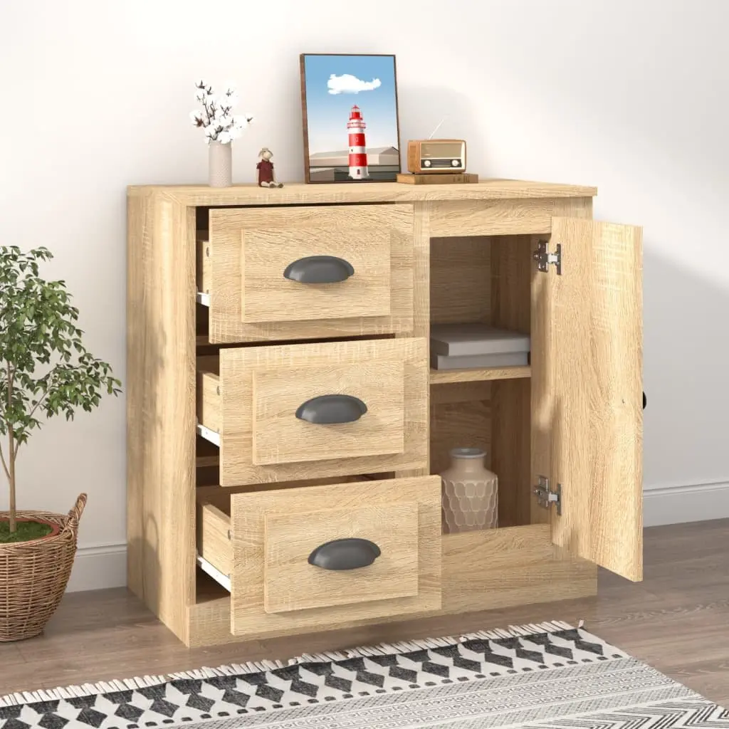 Sideboard Brown Engineered Wood Storage Cabinet 70x35.5x67.5 cm Furniture