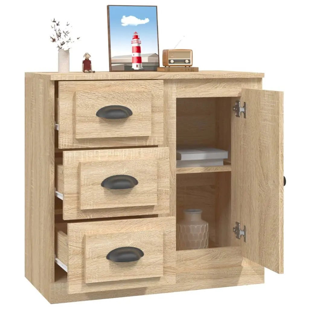 Sideboard Brown Engineered Wood Storage Cabinet 70x35.5x67.5 cm Furniture