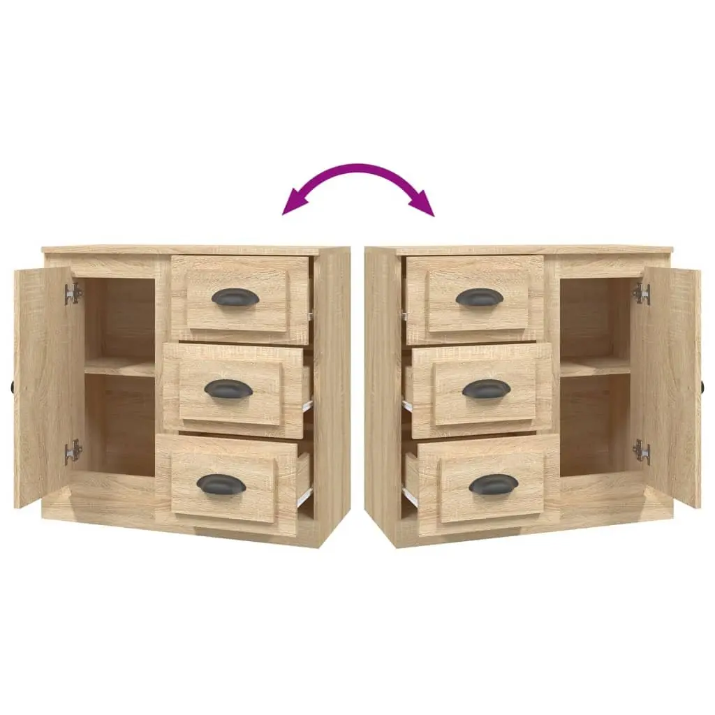 Sideboard Brown Engineered Wood Storage Cabinet 70x35.5x67.5 cm Furniture
