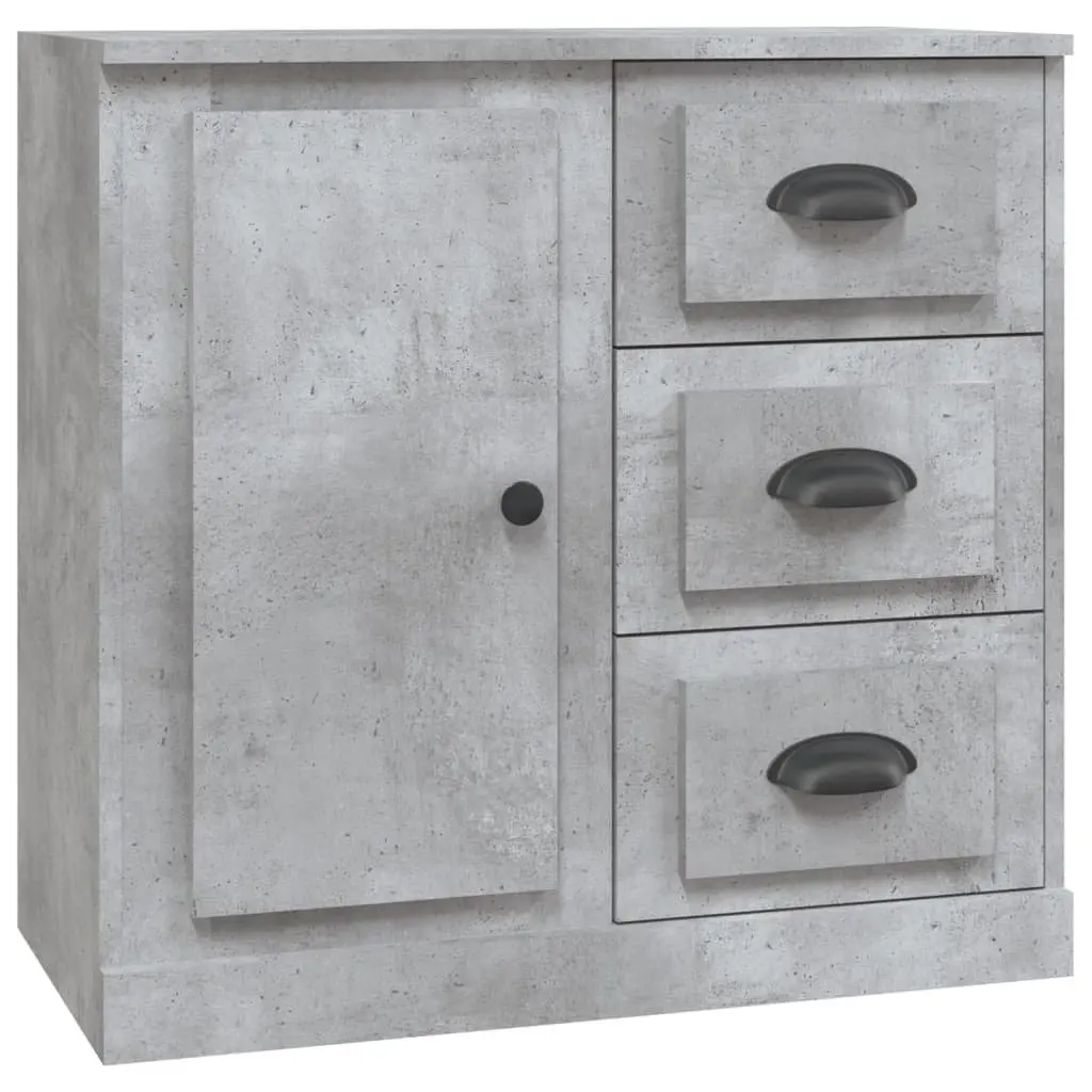 Grey Sideboard Storage Cabinet Engineered Wood Buffet Display Unit 70 x 35.5 x 67.5 cm