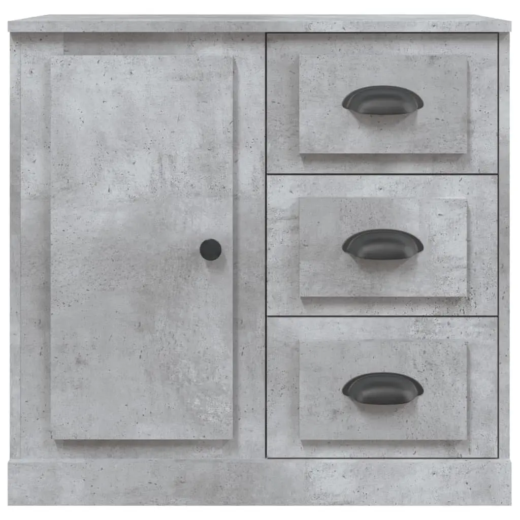 Grey Sideboard Storage Cabinet Engineered Wood Buffet Display Unit 70 x 35.5 x 67.5 cm