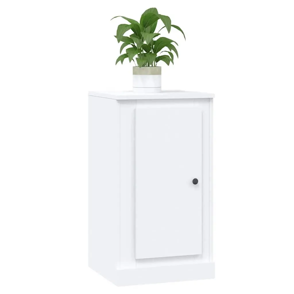 White Sideboard Storage Cabinet Engineered Wood 37.5W x 35.5D x 67.5H cm