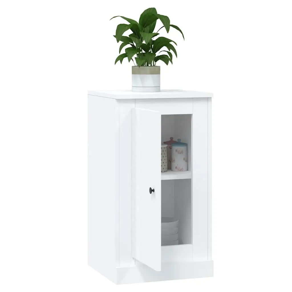 White Sideboard Storage Cabinet Engineered Wood 37.5W x 35.5D x 67.5H cm
