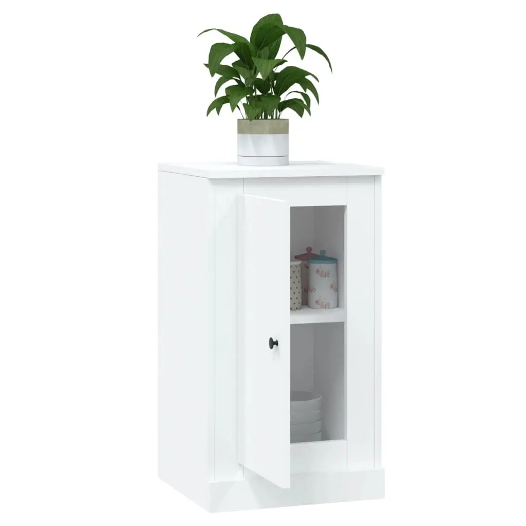 Sideboards White Storage Cabinet 2 pcs Engineered Wood Home Furniture