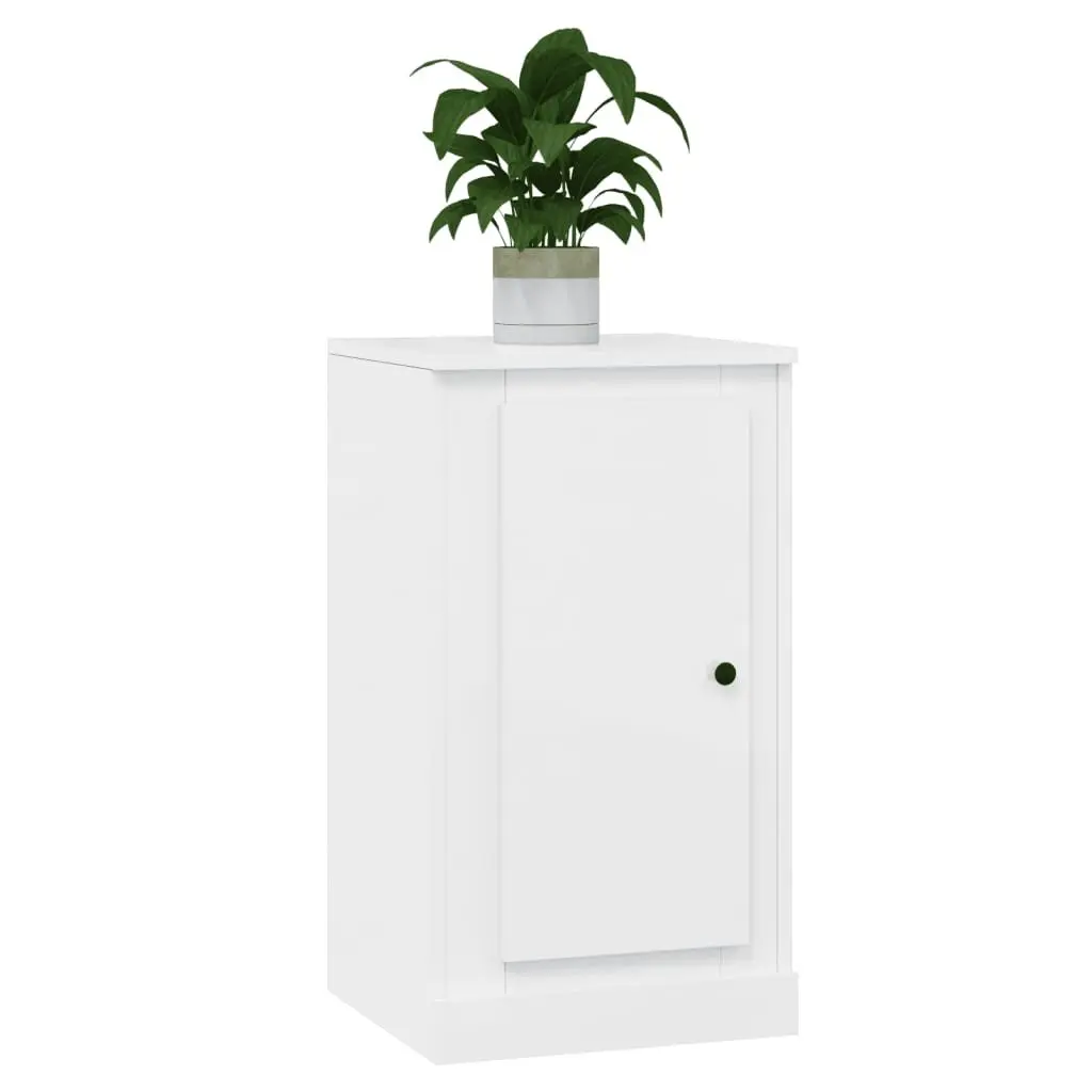 Engineered Wood Sideboard High Gloss White Storage Cabinet 37.5W x 35.5D x 67.5H cm