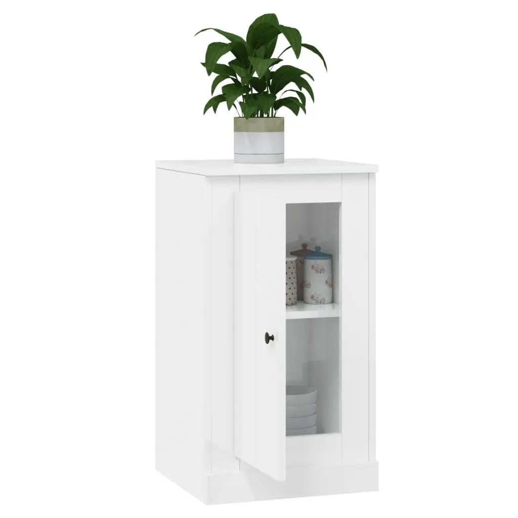 Engineered Wood Sideboard High Gloss White Storage Cabinet 37.5W x 35.5D x 67.5H cm