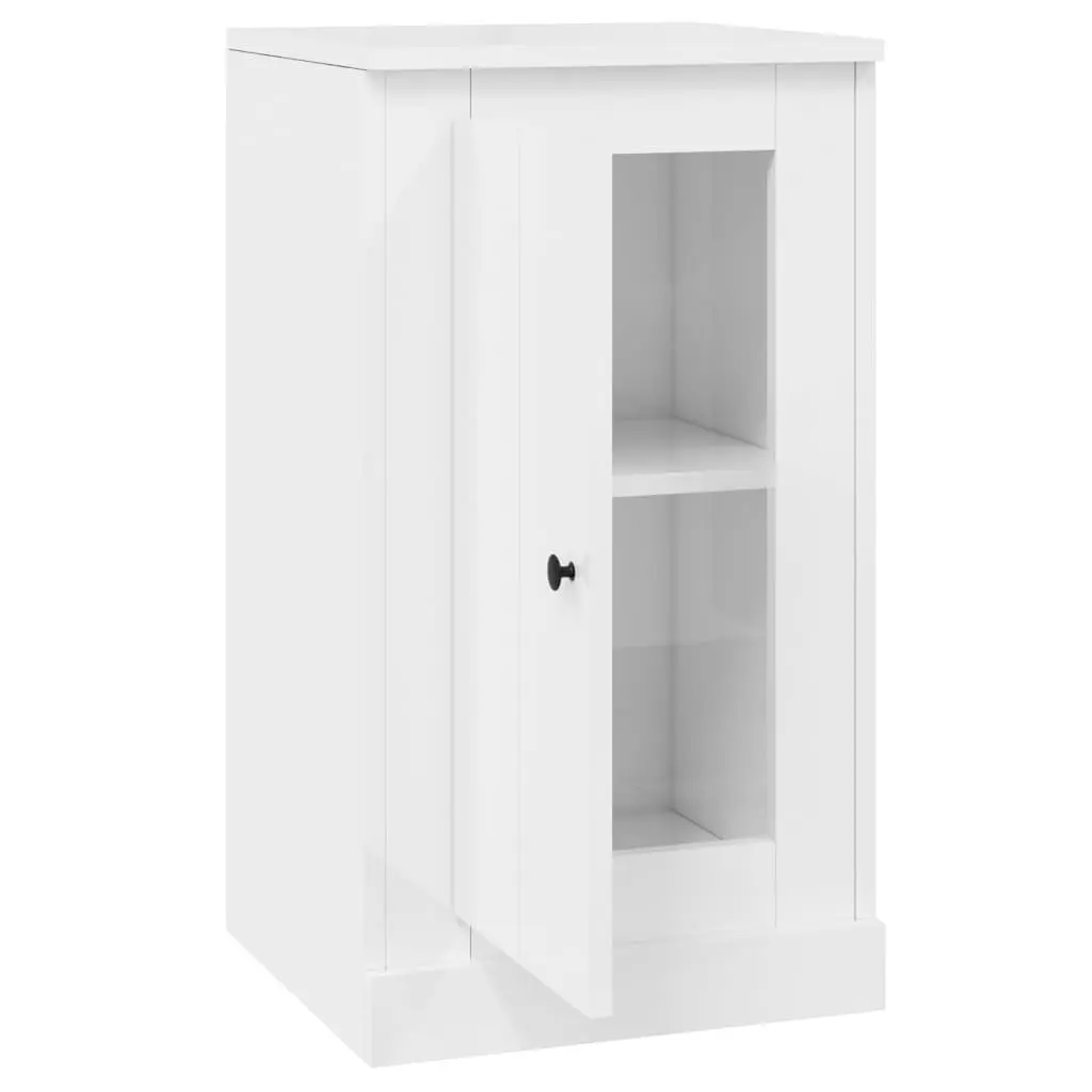 Sideboards High Gloss White Storage Cabinet 2 pcs Engineered Wood