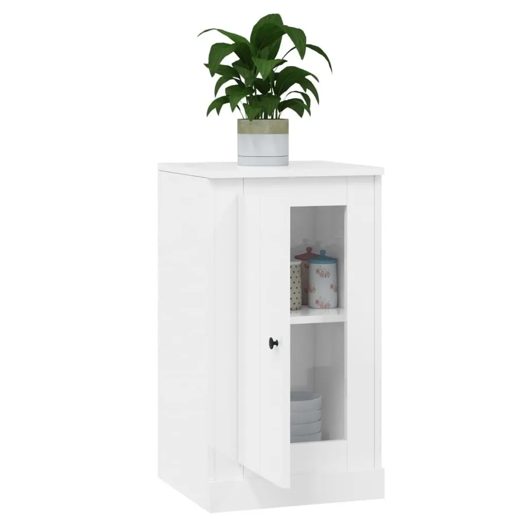 Sideboards High Gloss White Storage Cabinet 2 pcs Engineered Wood
