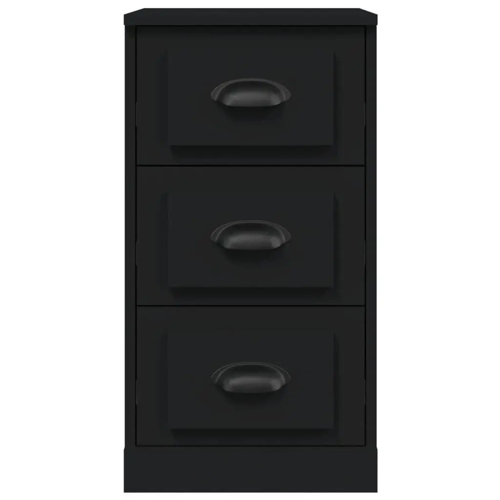 Black Sideboard Storage Cabinet Engineered Wood 36 x 35.5 x 67.5 cm