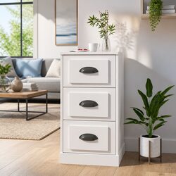 White High Gloss Sideboard Cabinet Engineered Wood Storage Buffet Furniture