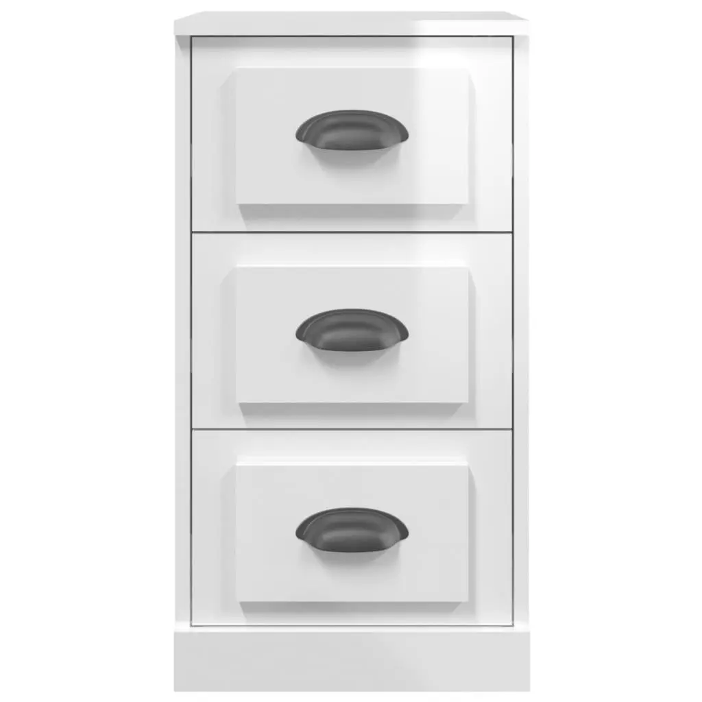 Sideboard High Gloss White Engineered Wood Storage Buffet 36W x 35.5D x 67.5H cm