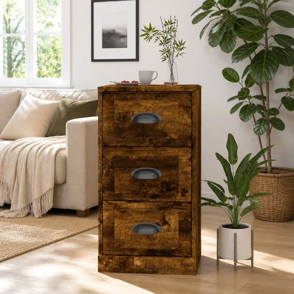 Sideboard Brown Engineered Wood Storage Cabinet Display Furniture 36x35.5x67.5cm