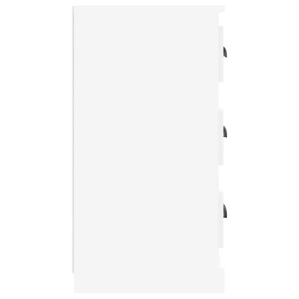 White Sideboard Cabinet Storage Buffet High Gloss Engineered Wood Furniture