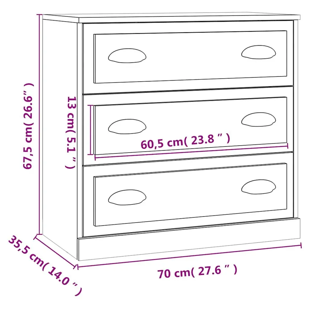 White Sideboard Cabinet Storage Buffet High Gloss Engineered Wood Furniture