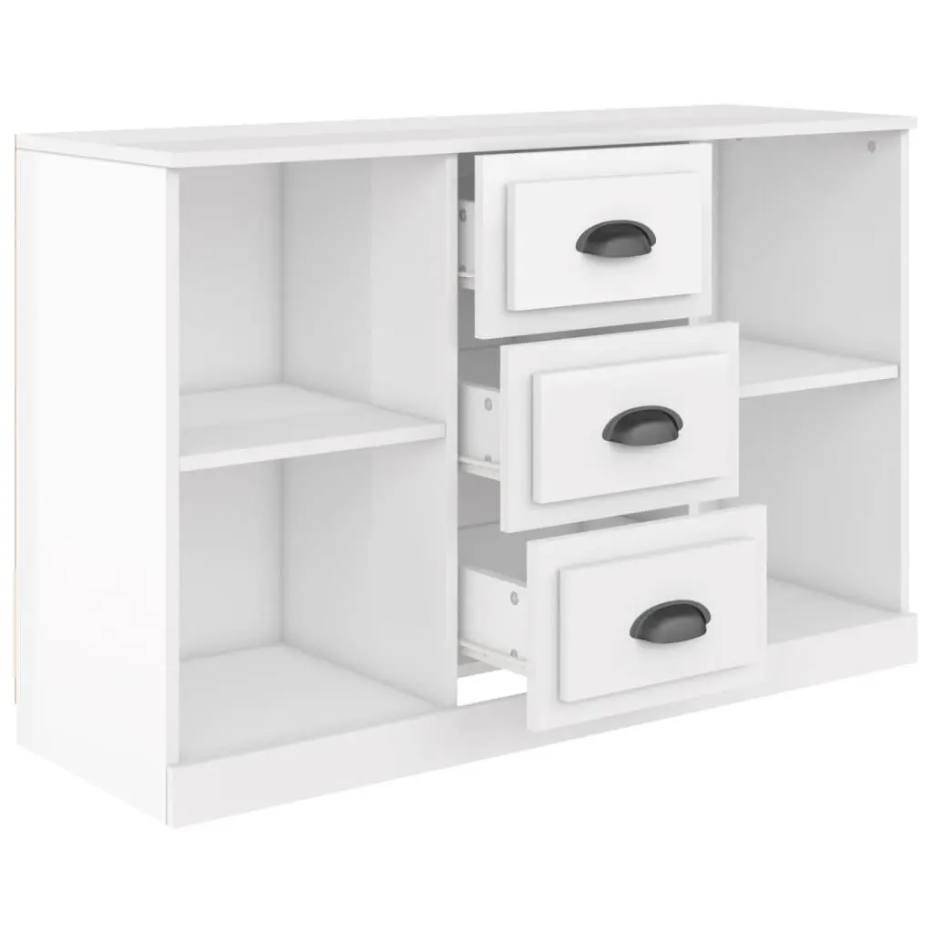 Sideboard High Gloss White Engineered Wood Storage Cabinet 104.5W x 35.5D x 67.5H cm