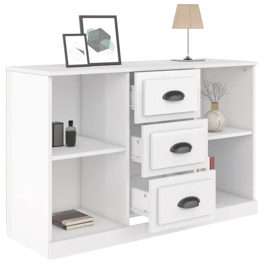 Sideboard High Gloss White Engineered Wood Storage Cabinet 104.5W x 35.5D x 67.5H cm