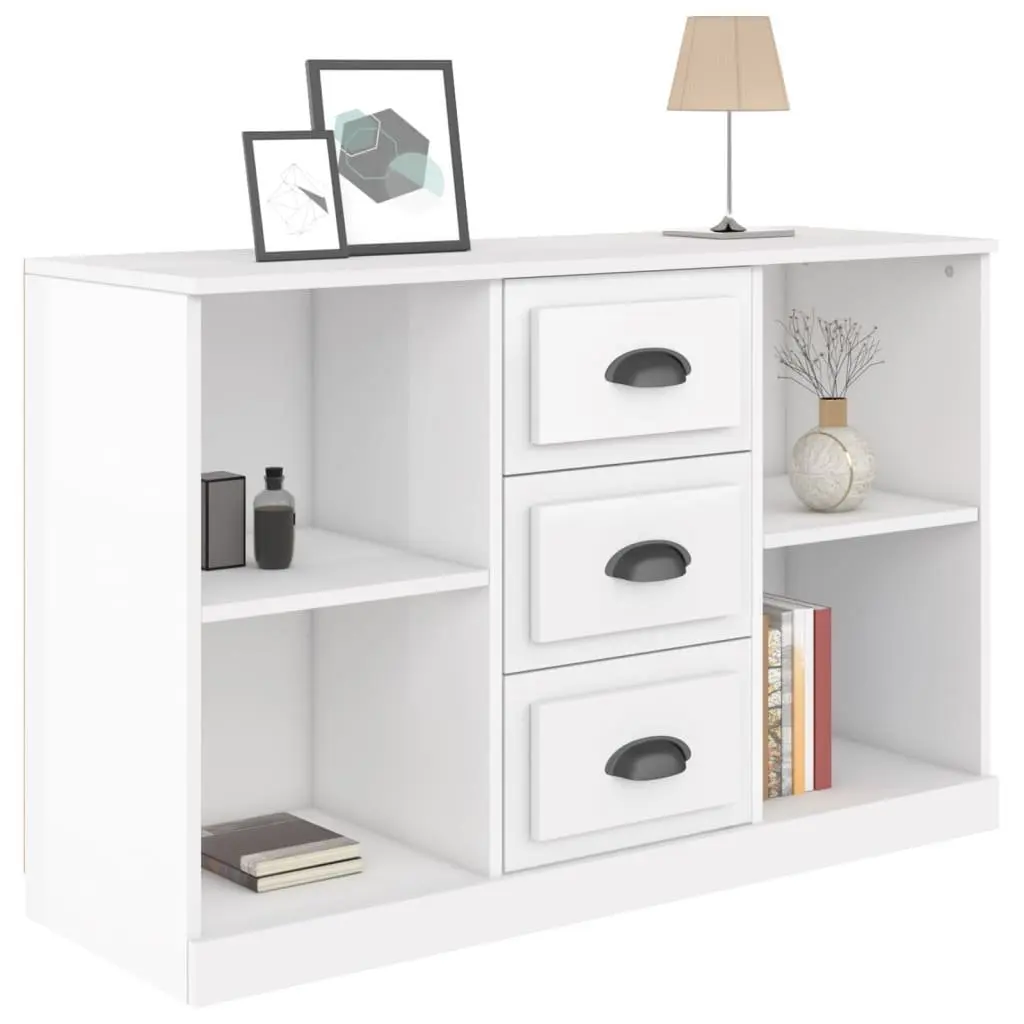 Sideboard High Gloss White Engineered Wood Storage Cabinet 104.5W x 35.5D x 67.5H cm