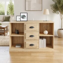 Sideboard Brown Engineered Wood Cabinet Storage Furniture Organiser Display Unit