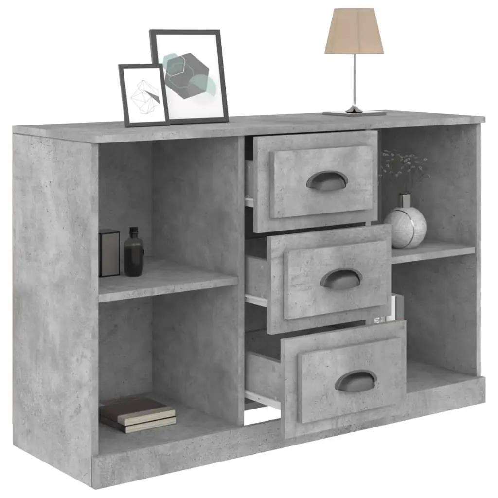 Grey Sideboard Storage Cabinet Engineered Wood Buffet Console Table Furniture