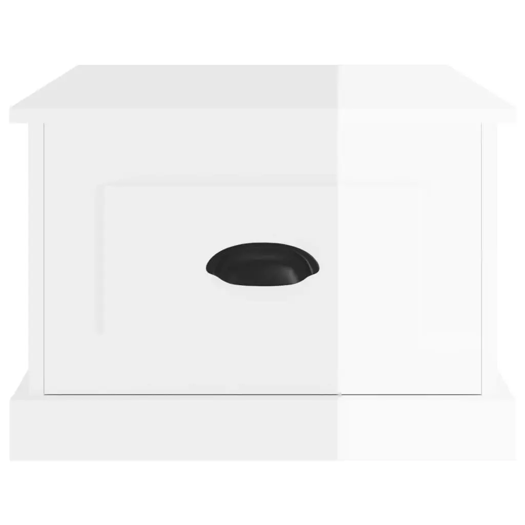 Coffee Table High Gloss White with Drawer Storage 50x50x35 cm