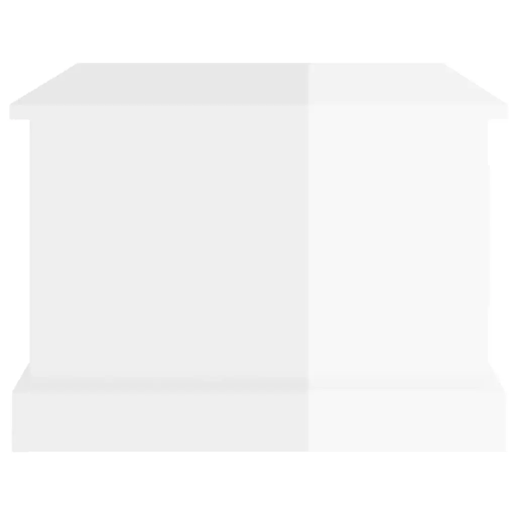 Coffee Table High Gloss White with Drawer Storage 50x50x35 cm