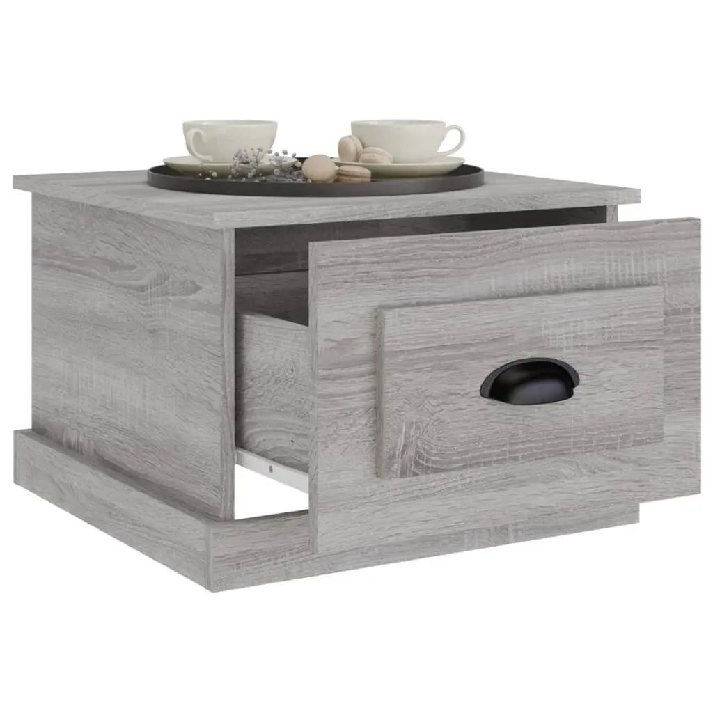 Coffee Table Grey Sonoma with Storage Drawer 50x50x35 cm