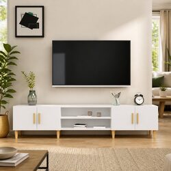 Friendly White TV Cabinet 180x31.5x40 cm for Everyone