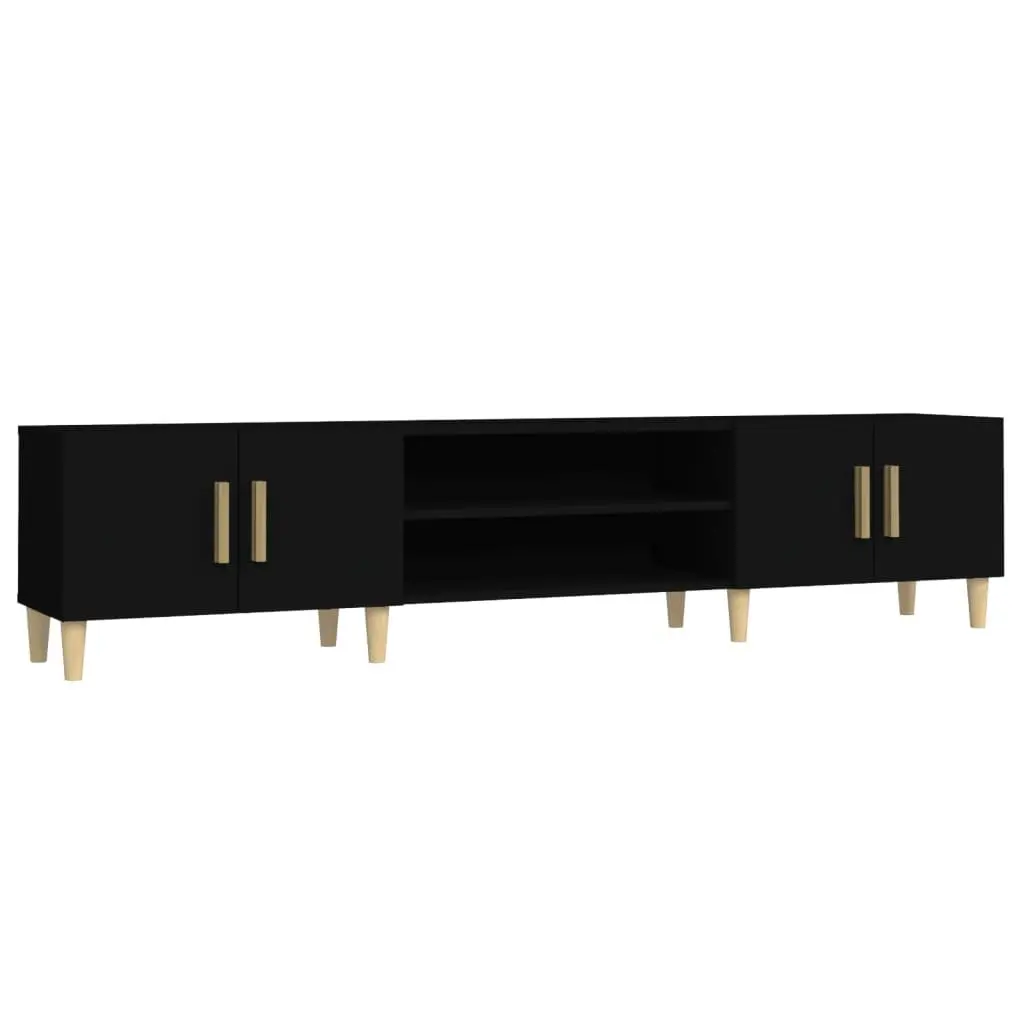 180cm Black TV Cabinet for Living Spaces
