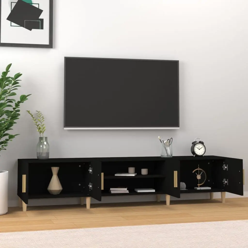 180cm Black TV Cabinet for Living Spaces