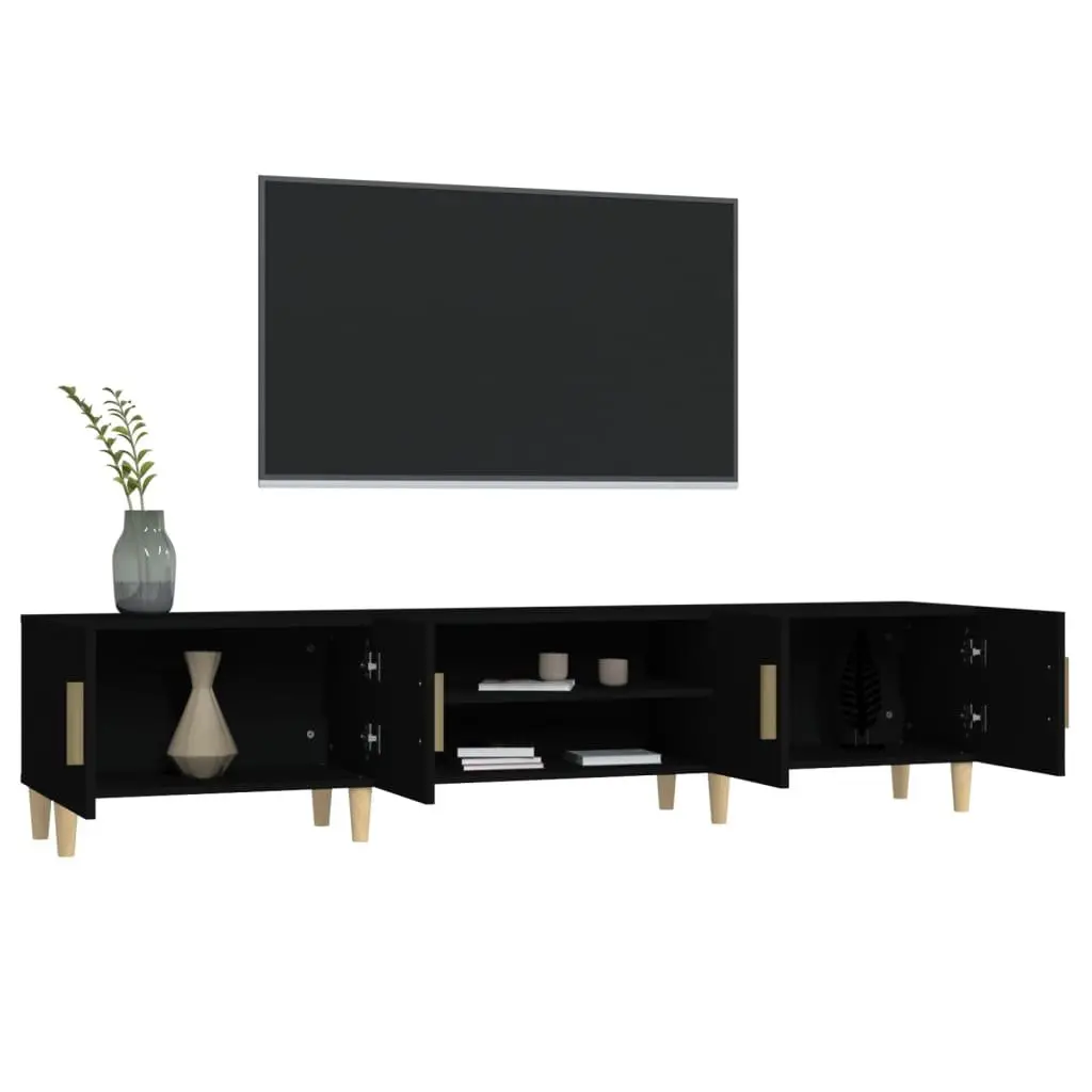 180cm Black TV Cabinet for Living Spaces