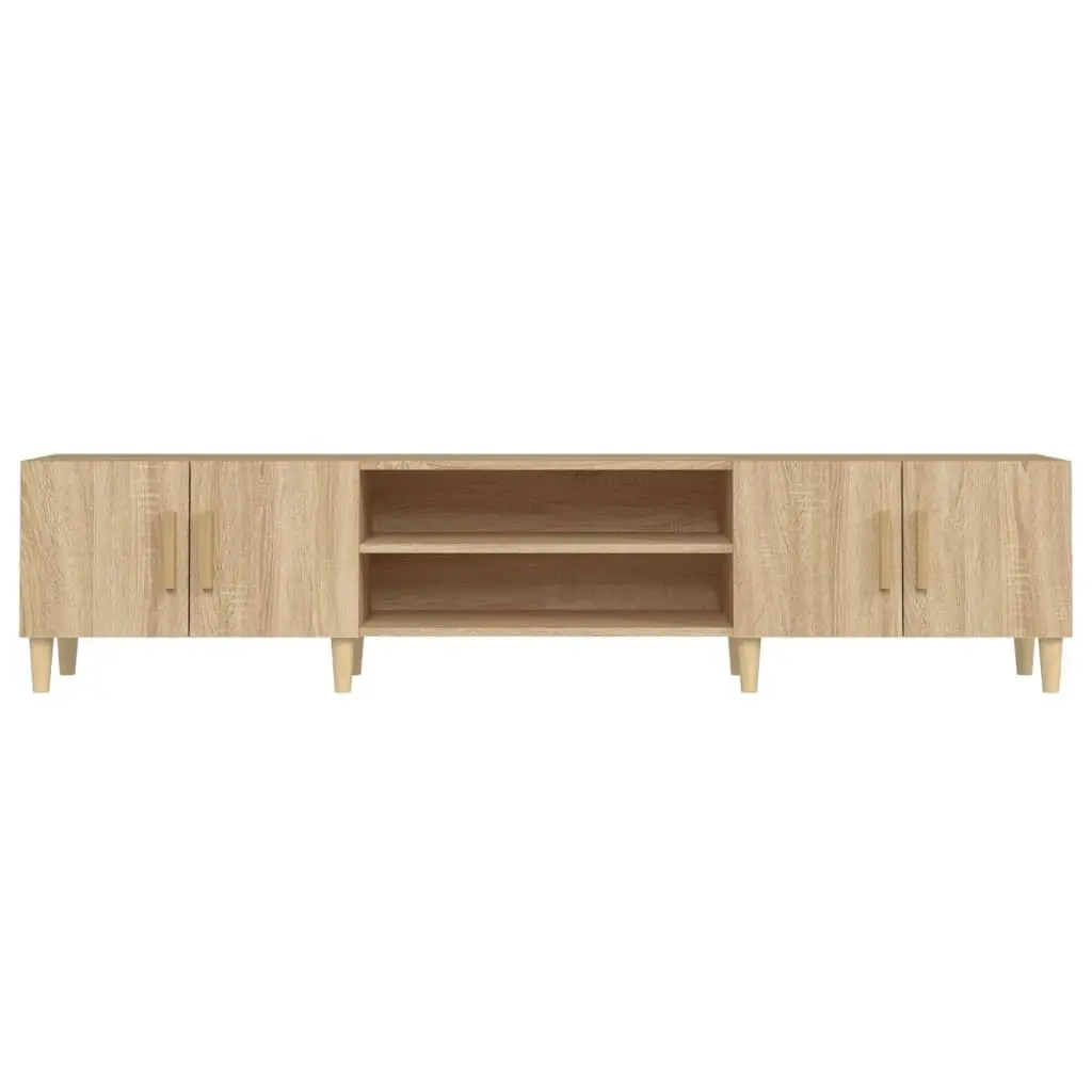 TV Cabinet Brown Engineered Wood Media Unit 180 x 31.5 x 40 cm Storage Doors Compartments