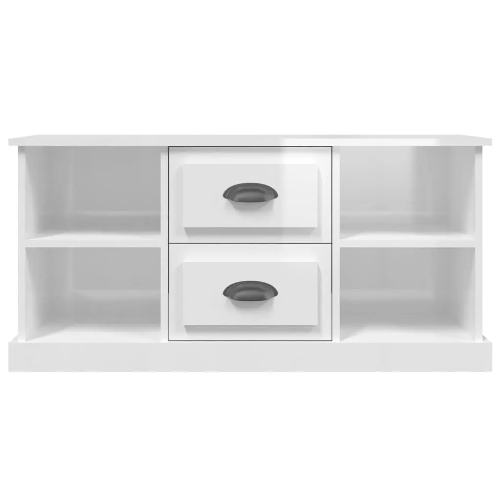 White High Gloss TV Cabinet with Storage
