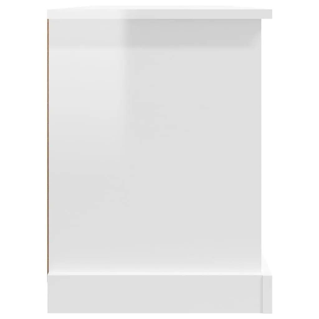White High Gloss TV Cabinet with Storage