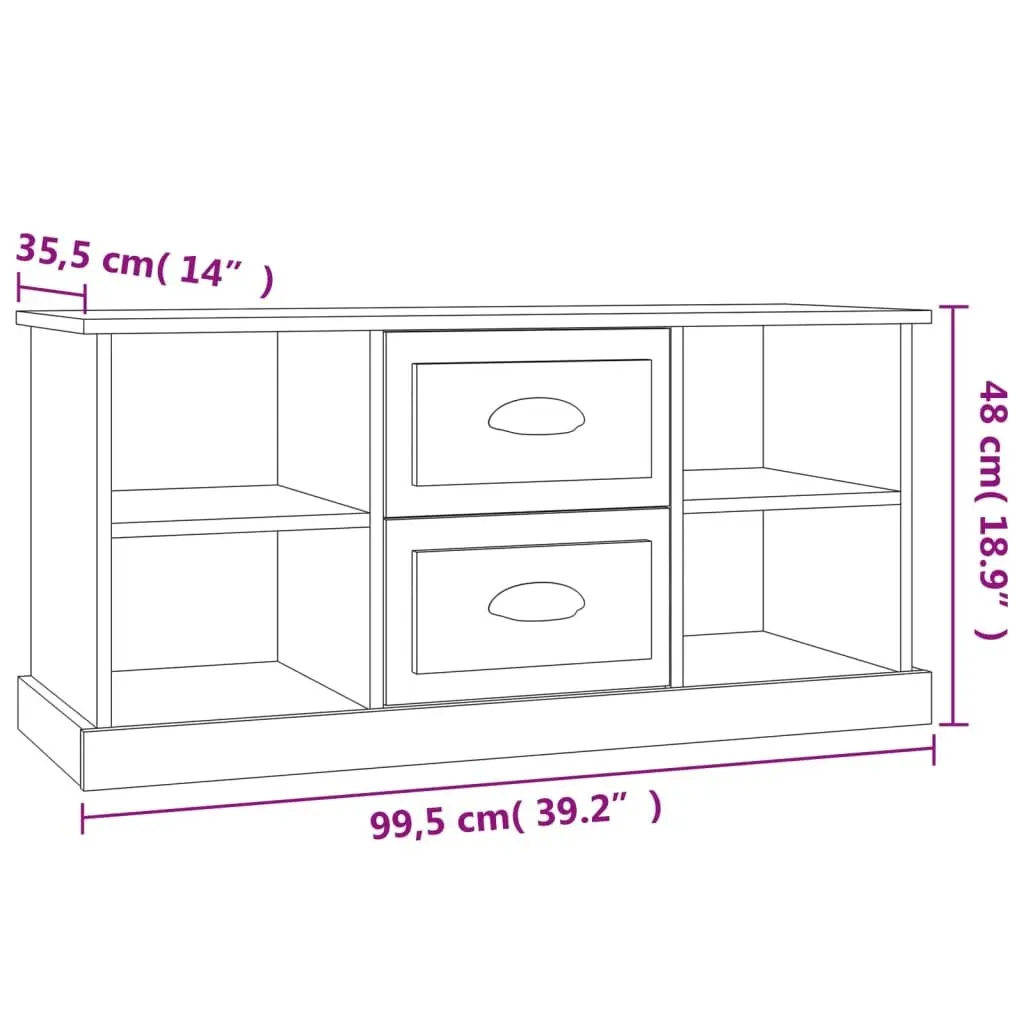 White High Gloss TV Cabinet with Storage