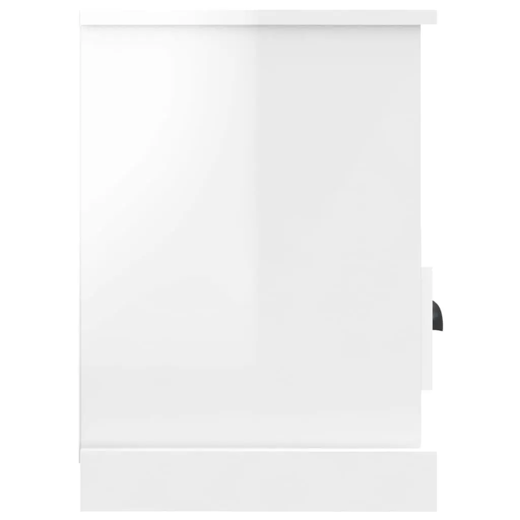 TV Cabinet High Gloss White Engineered Wood 80x35x50cm