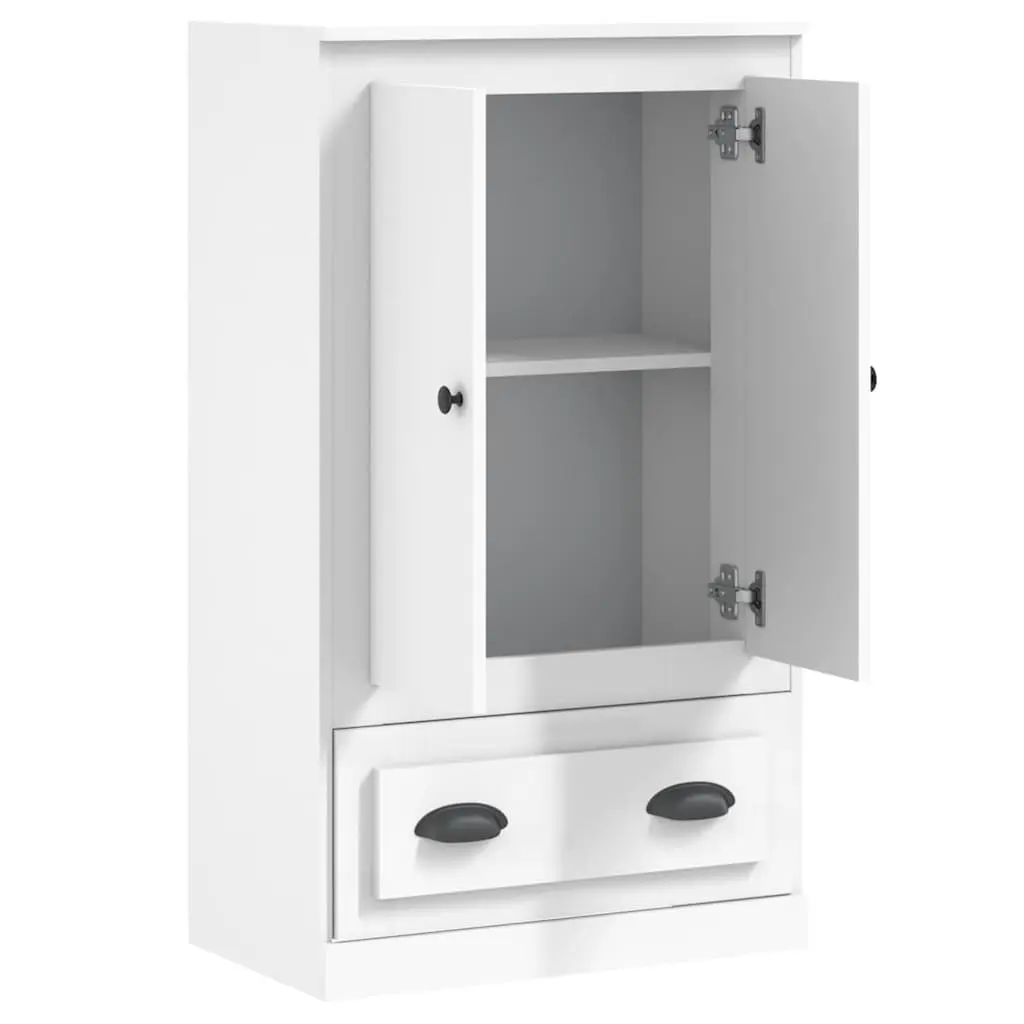 Highboard Storage Cabinet White Engineered Wood 60x35.5x103.5cm
