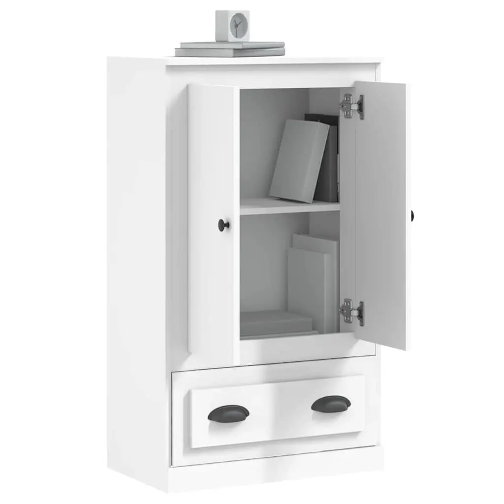 Highboard Storage Cabinet White Engineered Wood 60x35.5x103.5cm