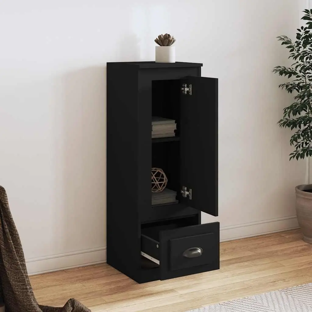 Black Highboard Sideboard Storage Cabinet Engineered Wood 36 x 35.5 x 103.5 cm