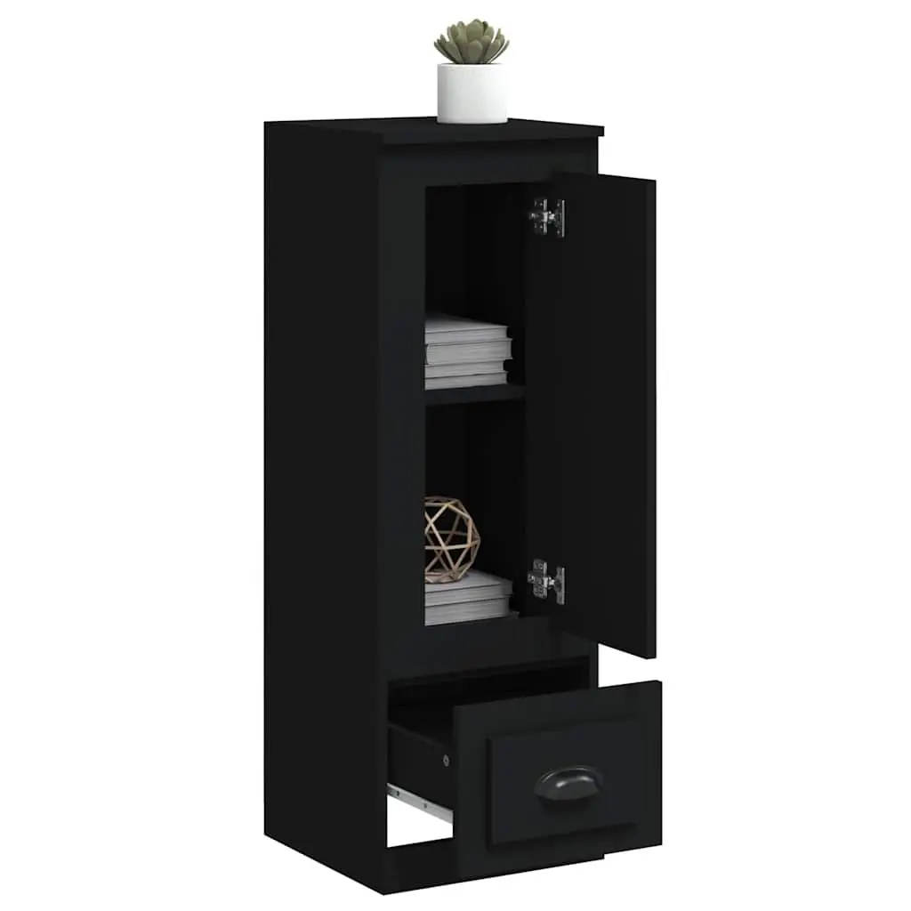 Black Highboard Sideboard Storage Cabinet Engineered Wood 36 x 35.5 x 103.5 cm