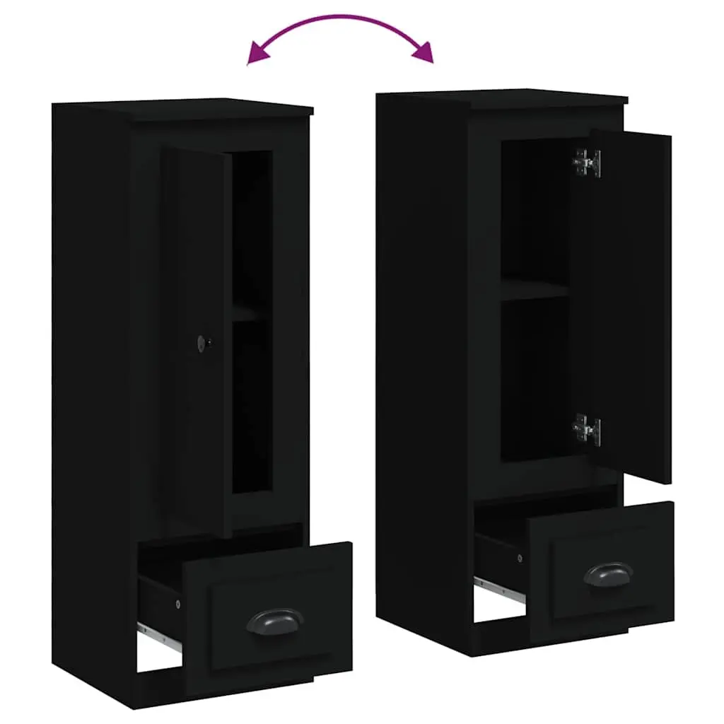 Black Highboard Sideboard Storage Cabinet Engineered Wood 36 x 35.5 x 103.5 cm