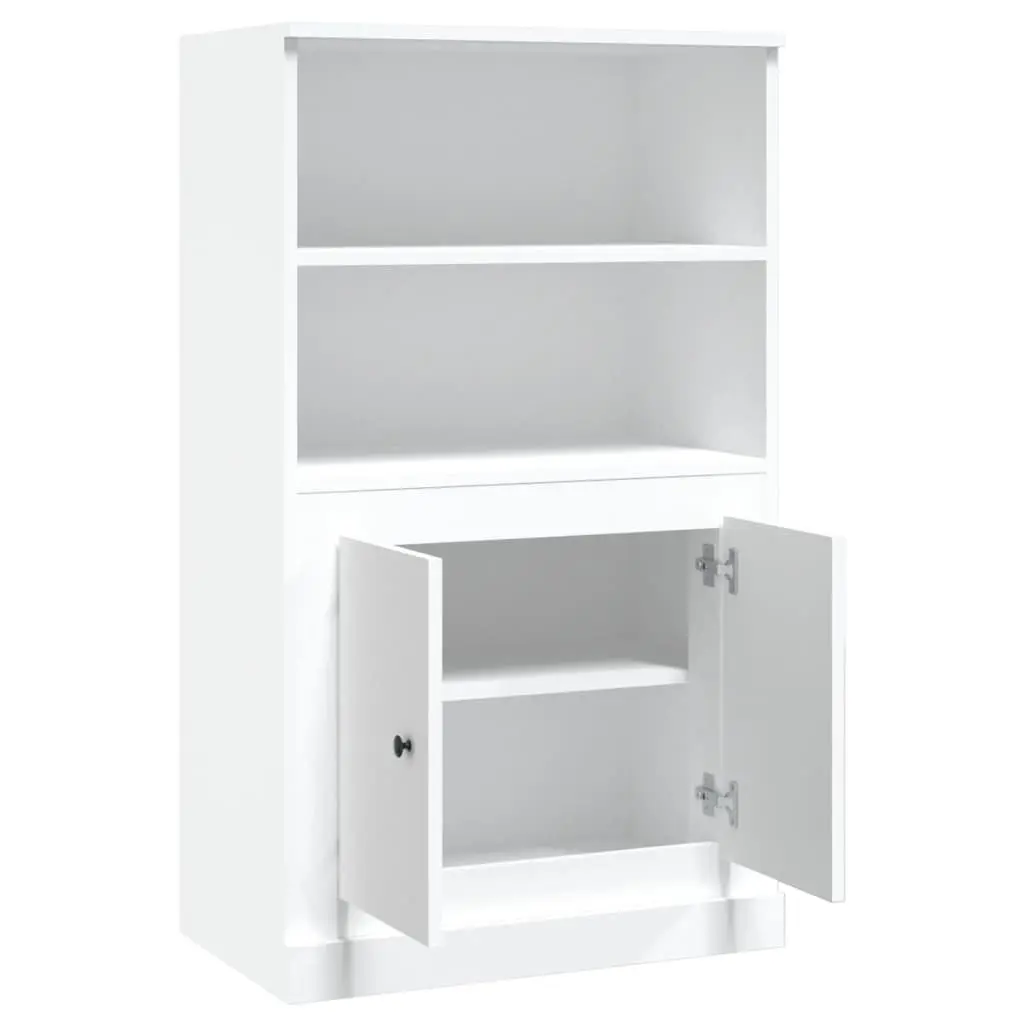 Engineered Wood Highboard Storage Cabinet White Buffet Display Unit 60x35.5x103.5cm