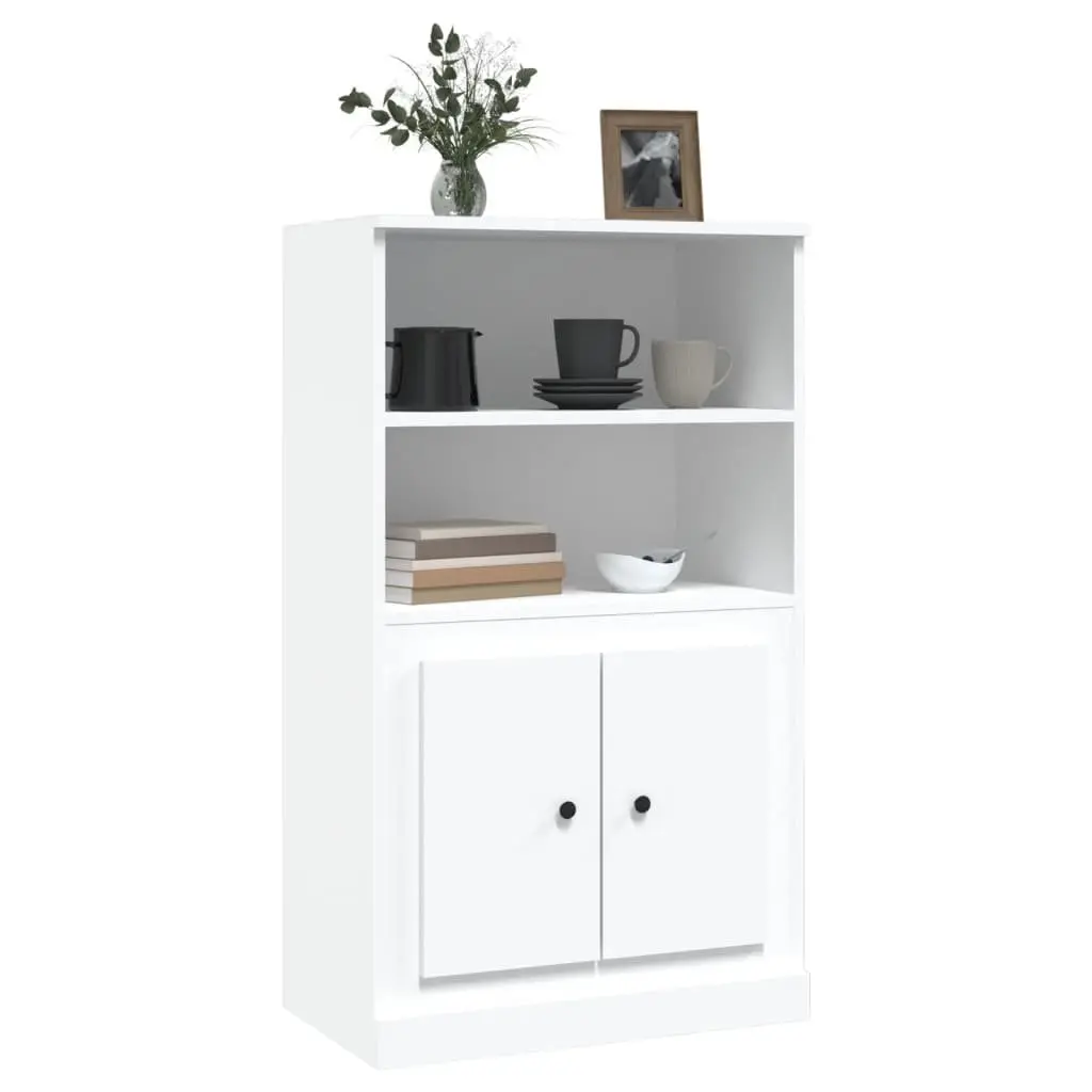 Engineered Wood Highboard Storage Cabinet White Buffet Display Unit 60x35.5x103.5cm
